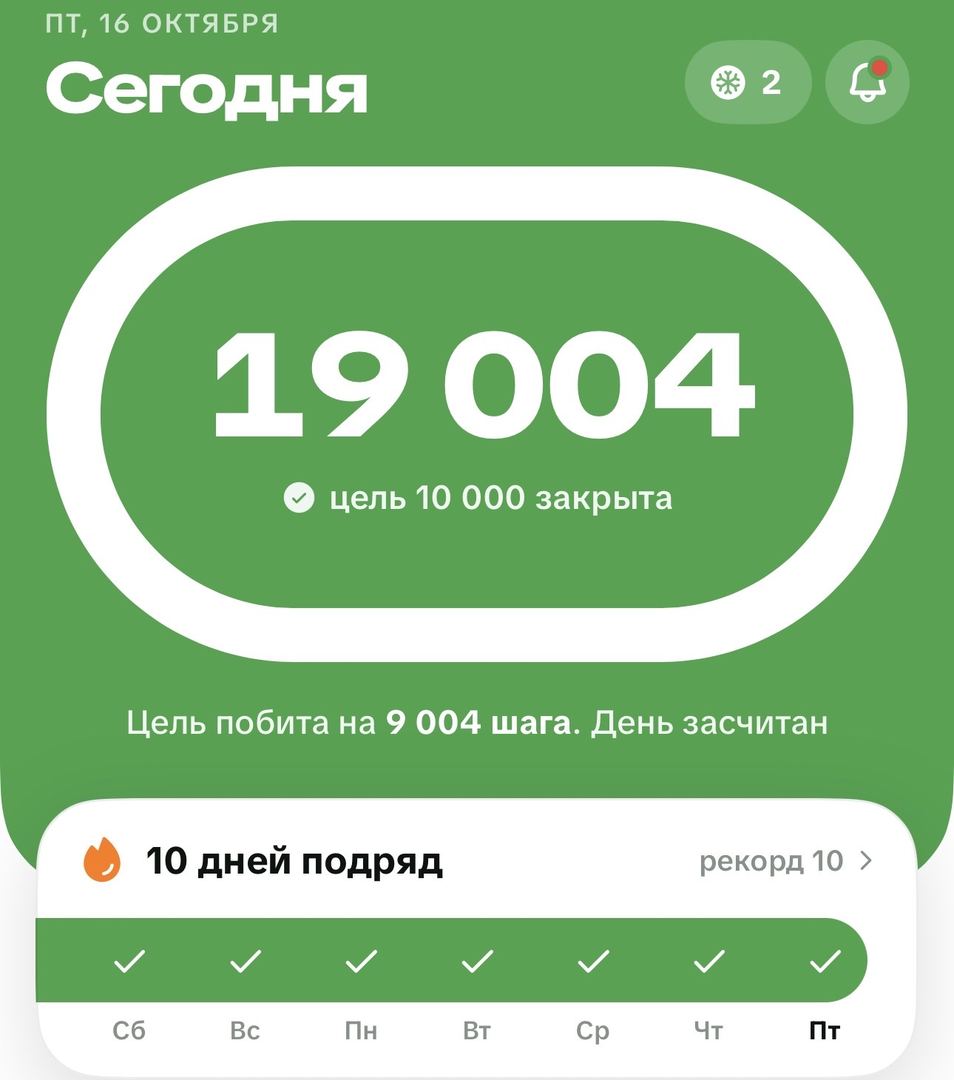 Вот и очередной день с шагами прошел