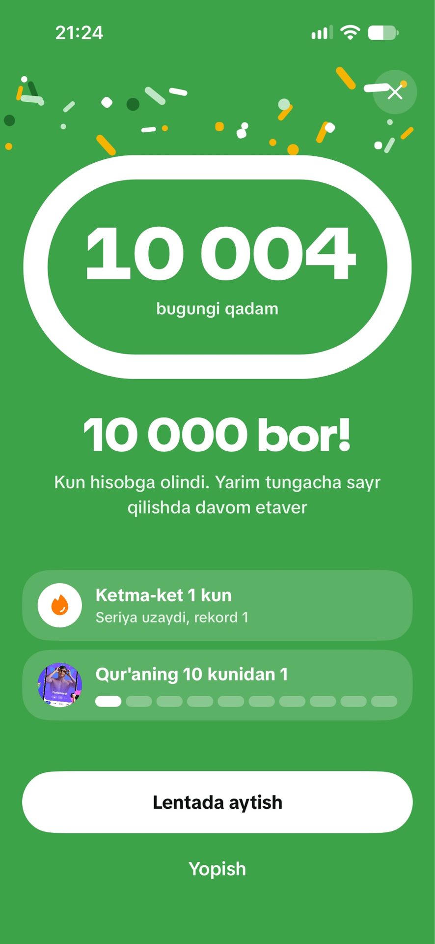Mana men ham sizlarning oralringizga qoshildim 1 kun qanday…