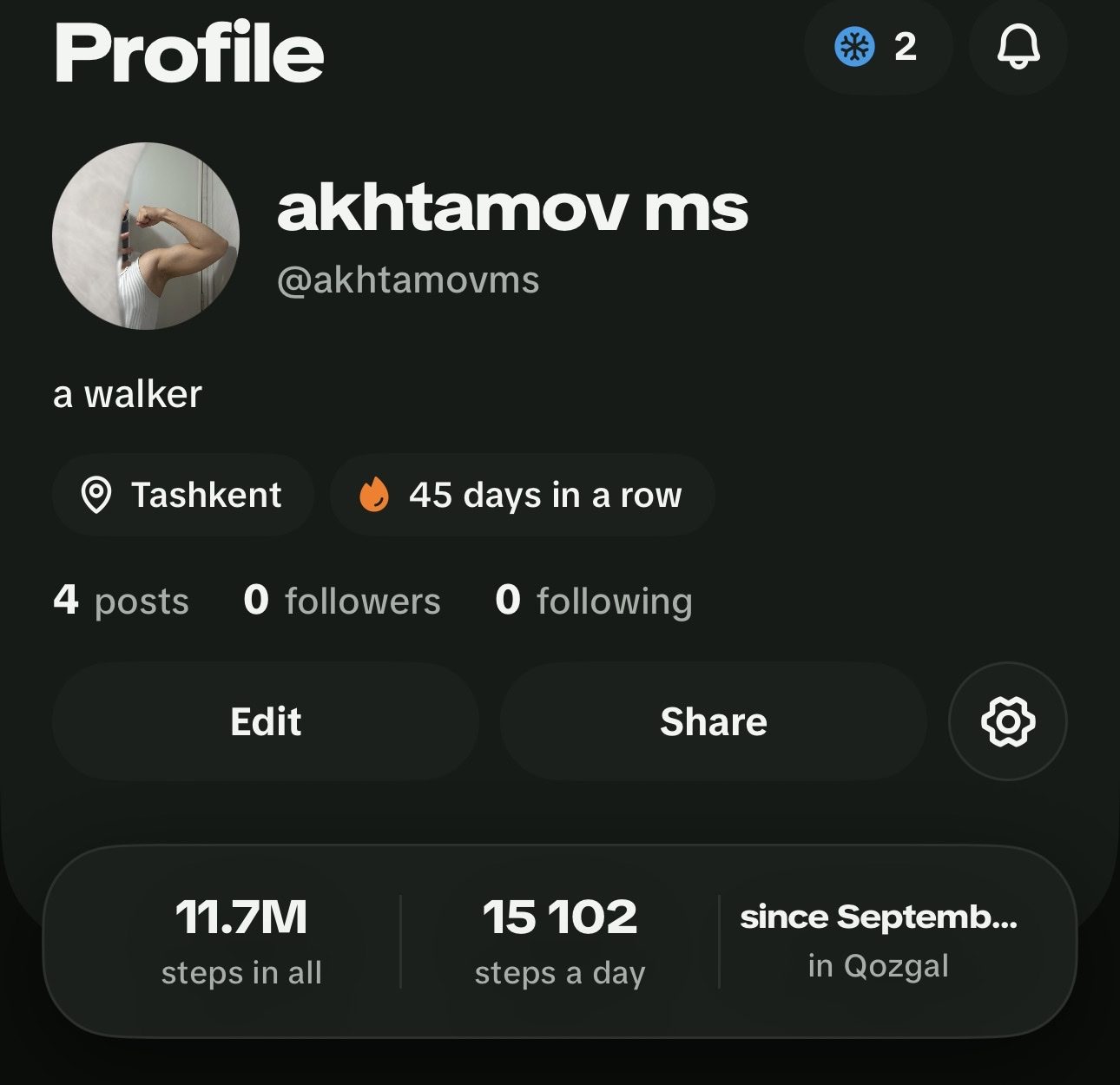 11.7 Million steps 😮‍💨😮‍💨😮‍💨 
45 days in a row