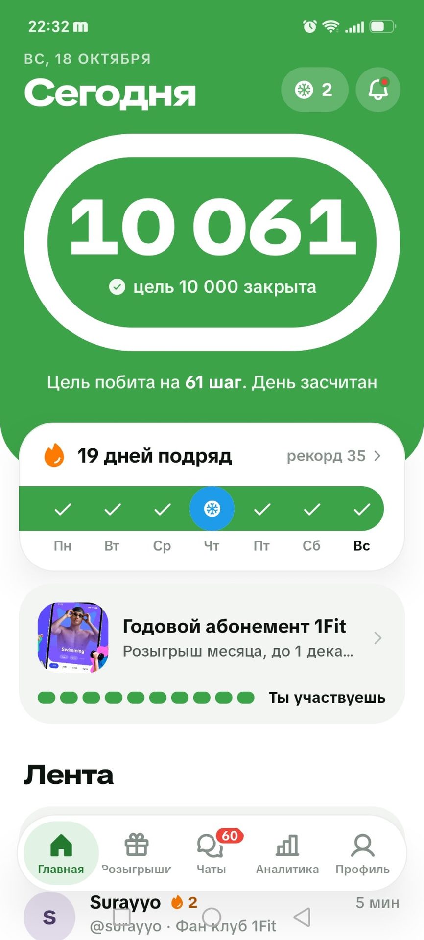 10061 шагов